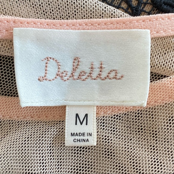 {Anthro} Deletta 'Garden Guise' Black Floral Lace - Picture 3 of 12